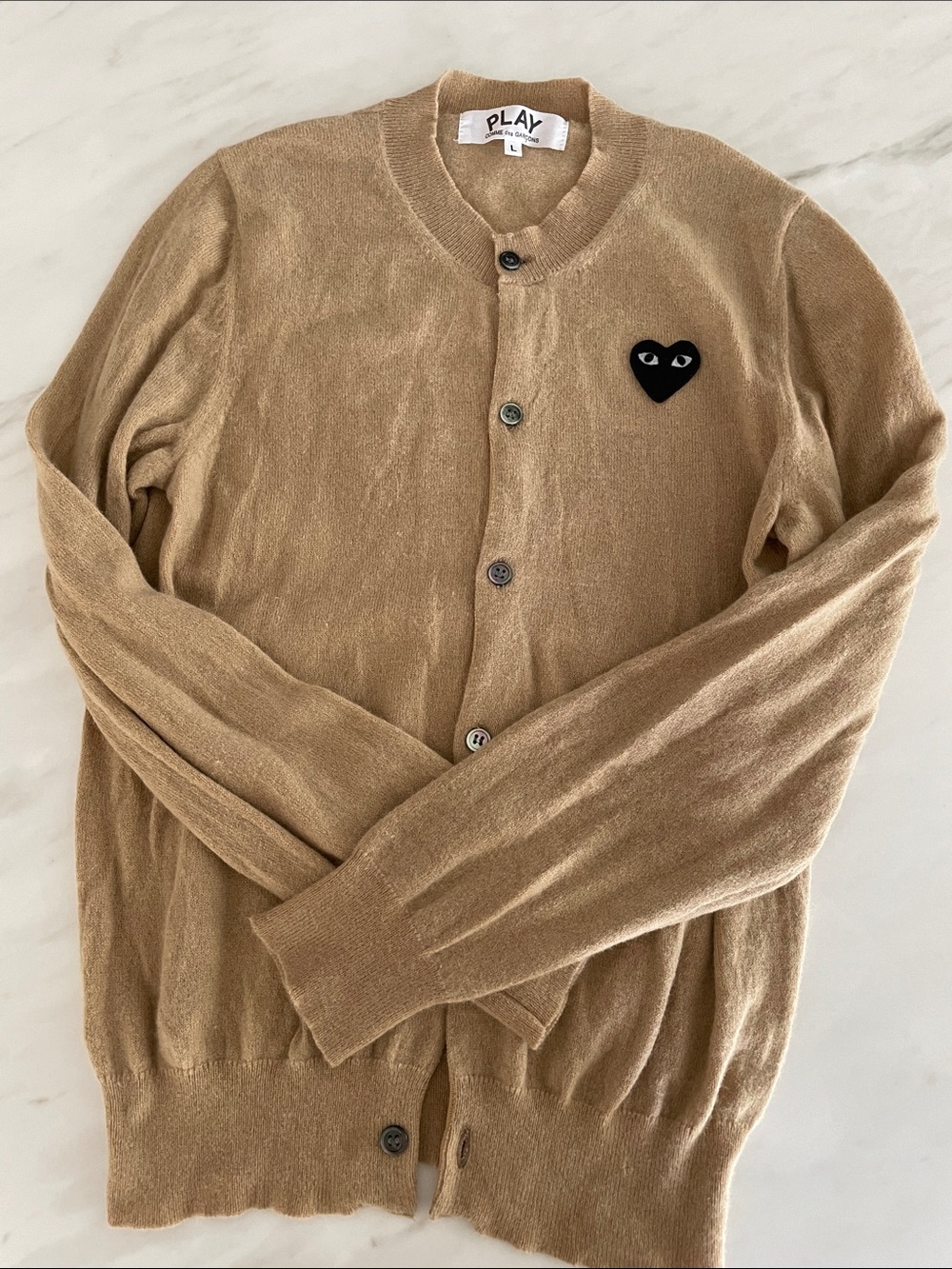 Play Comme des Garçons Heart Wool Cardigan Sweater - Men's Large